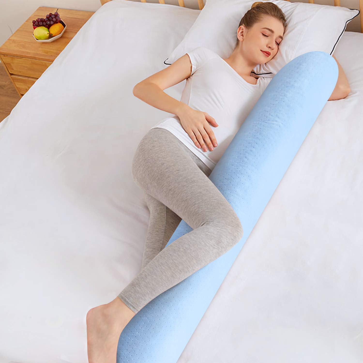 NOFFA Full Body Sleep Pillow Long Side Sleepers Bolster for Pregnancy