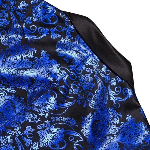 Image of Barry. Wang Men's Sport Coats & Blazers Flower Suit Jacket 1 Button Paisley Tuxedo Mardi Gras Carnival Parade Gift