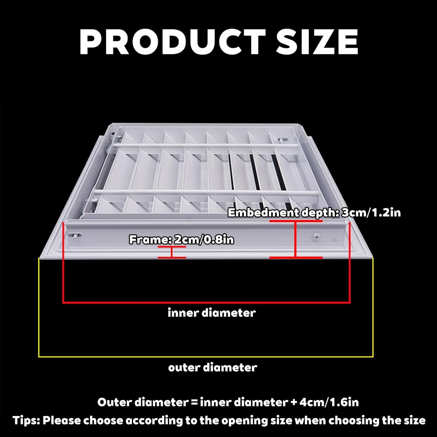 Aluminium Frame Access Panel Shutter with Vent,Rectangular Ceiling Wall Access Panel with Dustproof Mesh,Easy to Install Metal Service Shaft Hole Box,for Decoration of Hidden Lines and Pipes