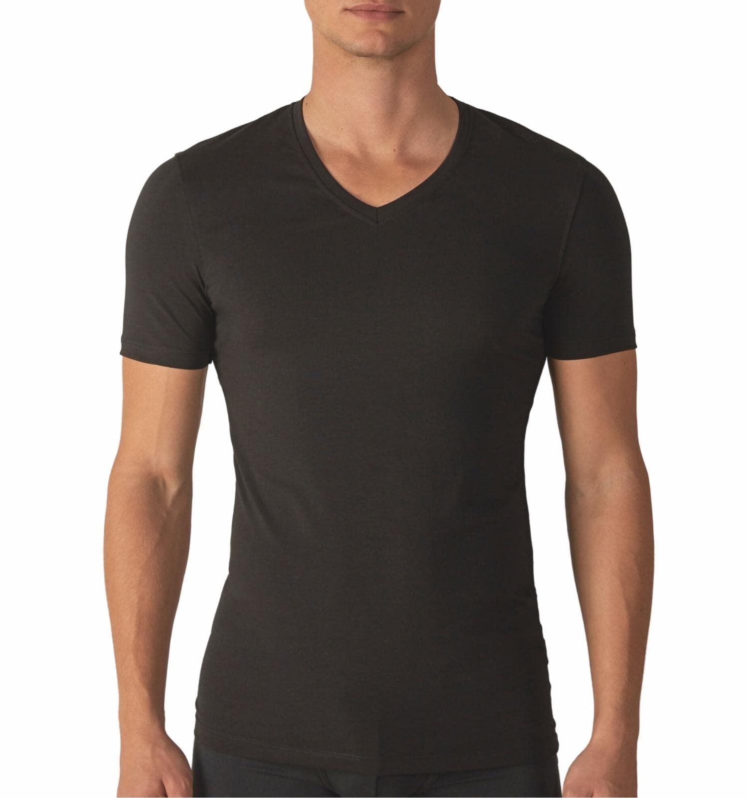 3 T-shirts Intime Homme Coton Chaud Thermique Col en V et Col Rond Paquet de 3 T Shirt Manches Courtes Coton Chaud