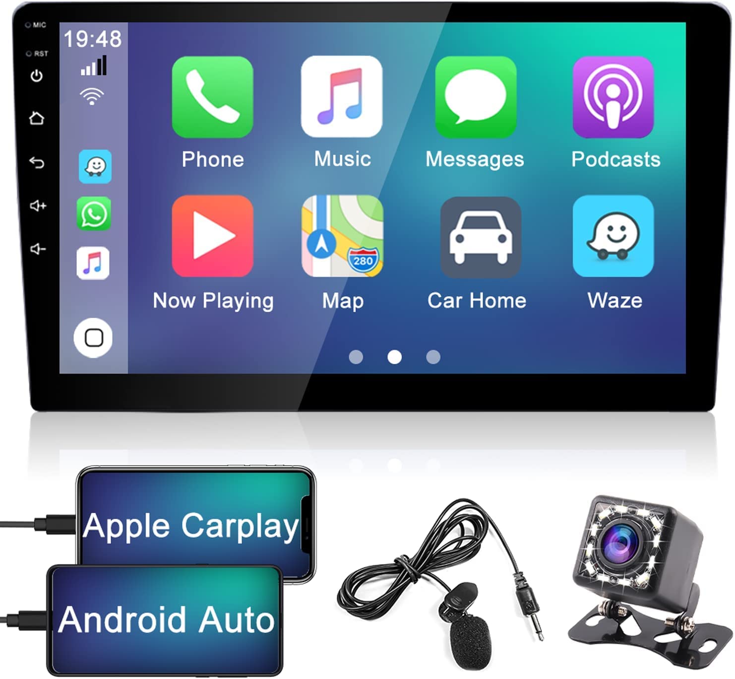 Buy MrSmart Apple CarPlay Double Din Car Stereo with Android Auto, 9 Inch HD Touchscreen Car