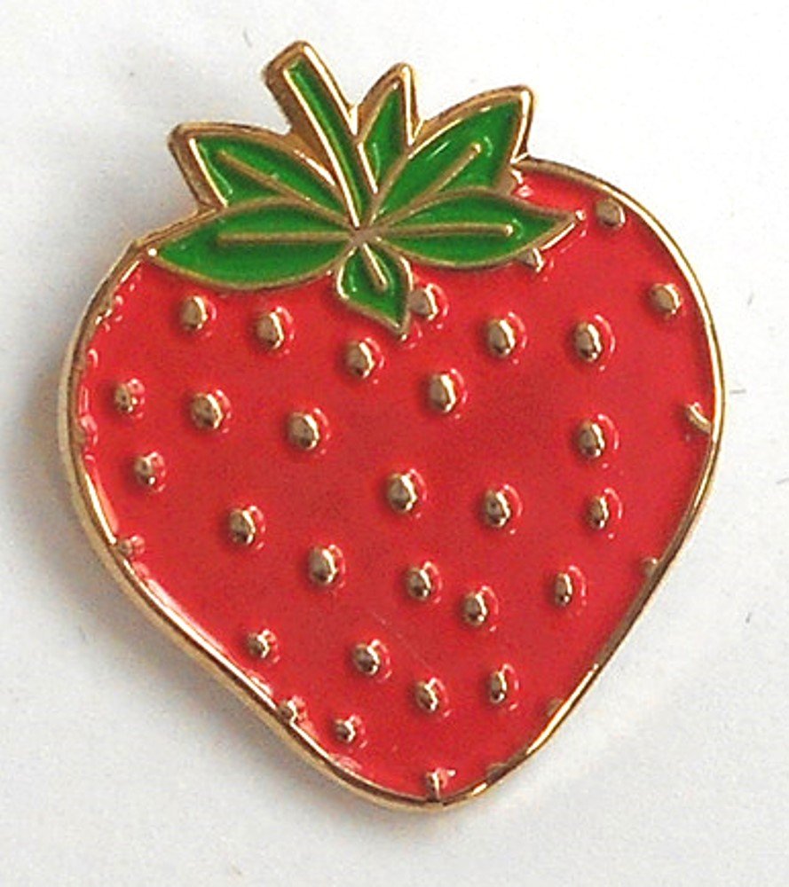 Metal Enamel Pin Badge Brooch Red Strawberry Fruit
