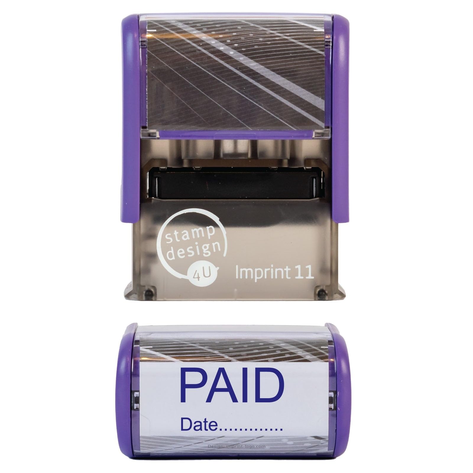 Paid with Date Rubber Stamp Self Inking- SD4U Imprint 11 38 x 14mm - Capital Bold Lettering to Ink Your Documents