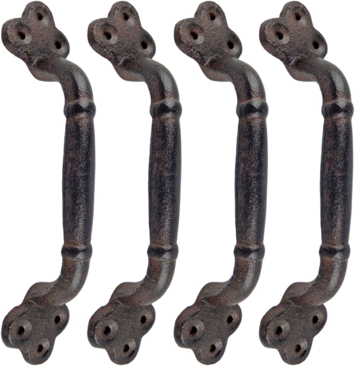4 Large Cast Iron Door Handles Rustic Heavy Duty Garden Gate Shed Barn Pull 9 inches Handmade Wall Artisan Art Vintage Decor For Home