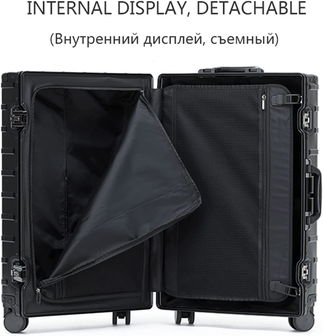 Equipaje rígido de Lujo Ligero Fuerte con Ruedas, Carrito de aleación de Aluminio y magnesio, Maleta con Ruedas para Viajar Resistente