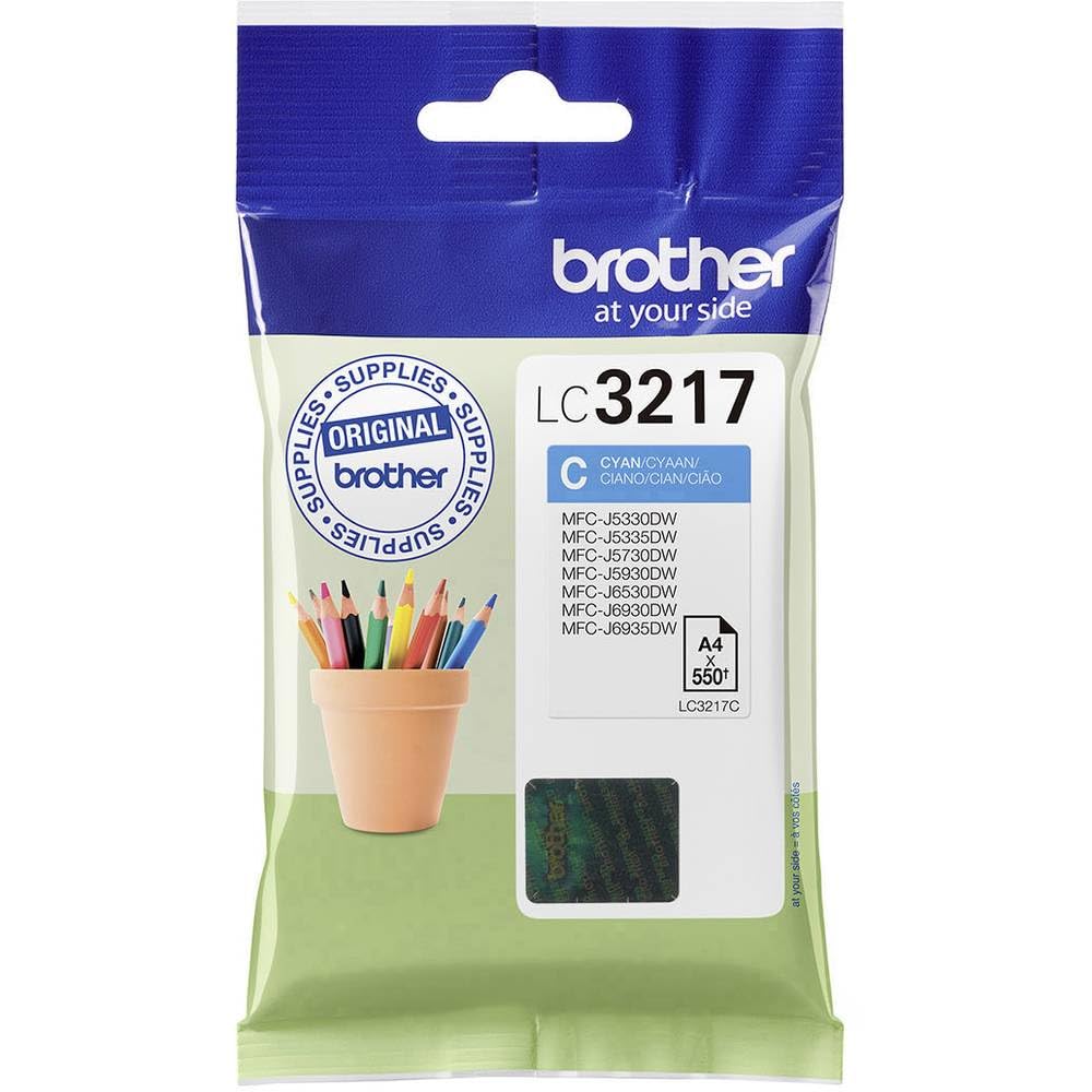 Brother LC-3217C Inkjet Cartridge, Cyan, Single Pack,