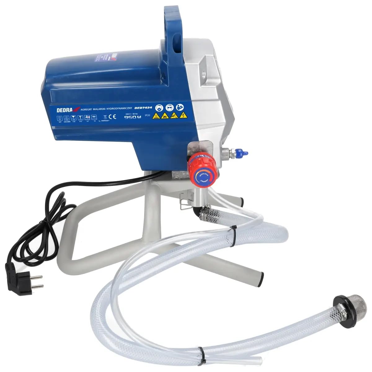 Dedra - Pulverizador hidrodinámico (950 W, alargador, 2 l/min, Manguera de 15 m, Pistola pulverizadora con Boquilla 517, Dedra con Pistola rociadora y Boquilla, 227 Bares