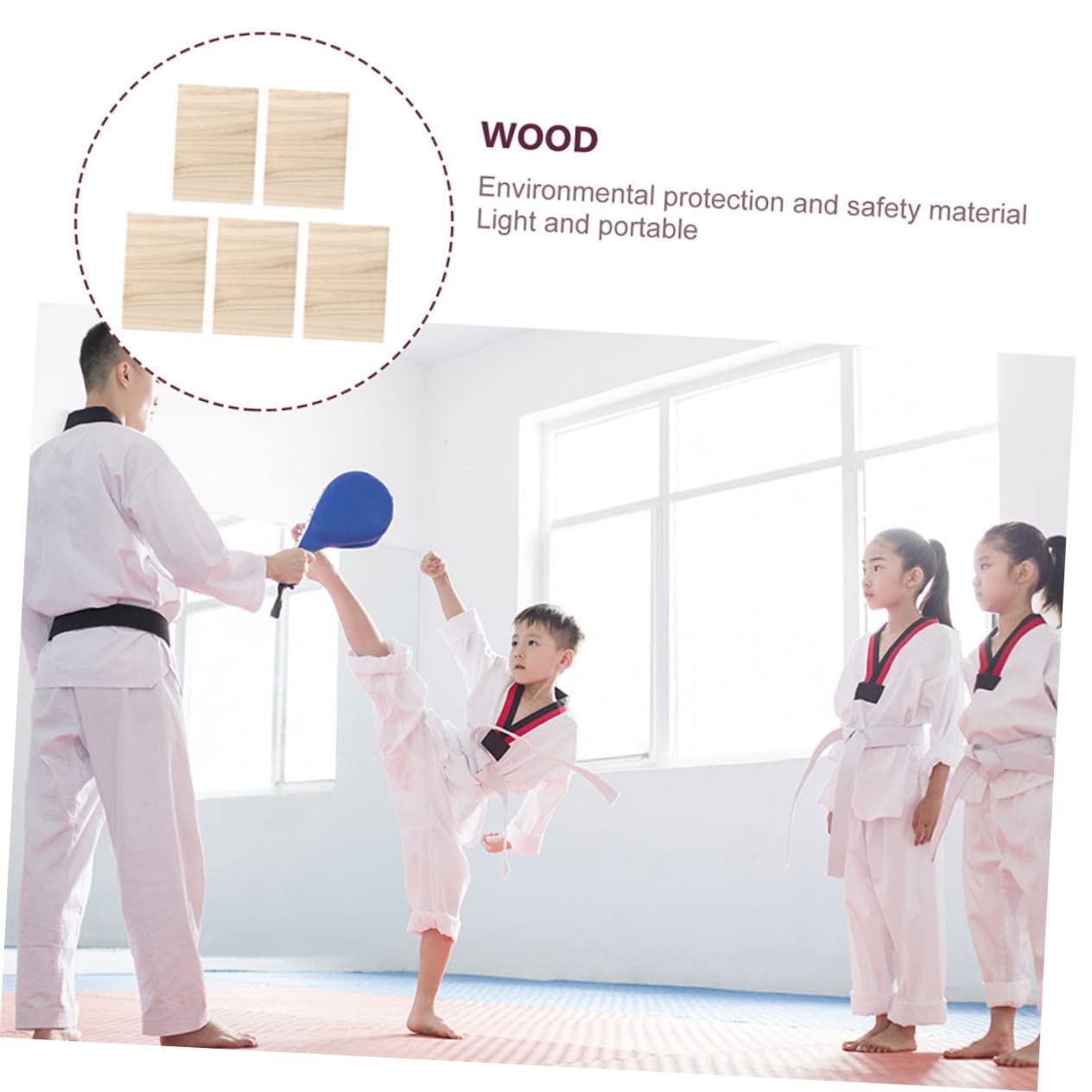 SUPVOX Tavole da Taekwondo per Rottura 5 Pezzi in Legno Robusto Tavole Allenamento Karate Ragazzo Ragazza per Arti Marziali Muay Thai Boxe