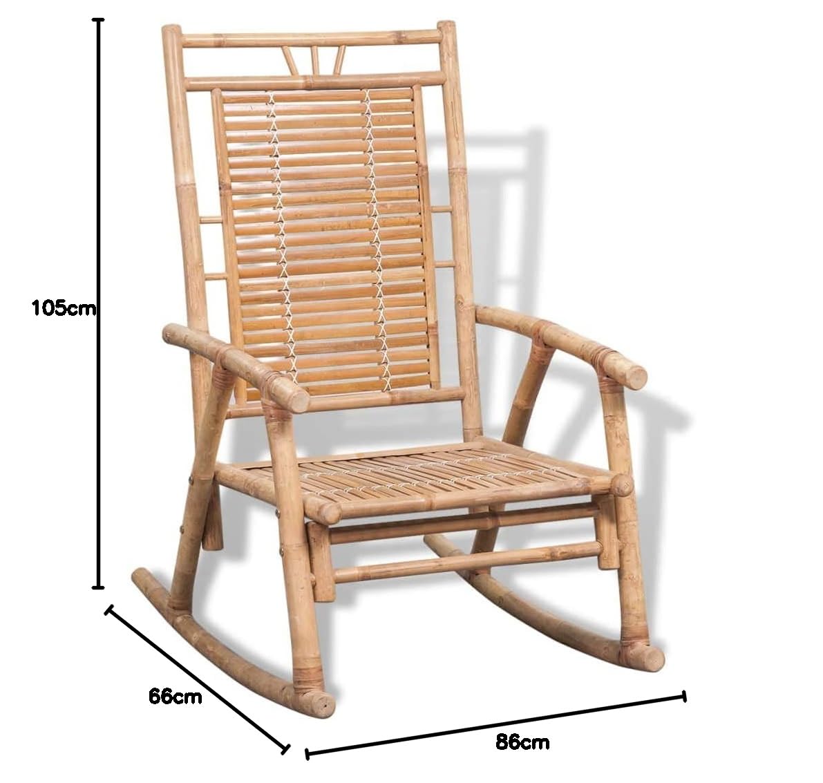 Sedia,Poltrona Da Giardino In Bambù, Divano A Dondolo Per Giardino, Bordo Piscina, Terrazza, Balcone, Soggiorno, Ufficio A Dondolo, In Bamboo