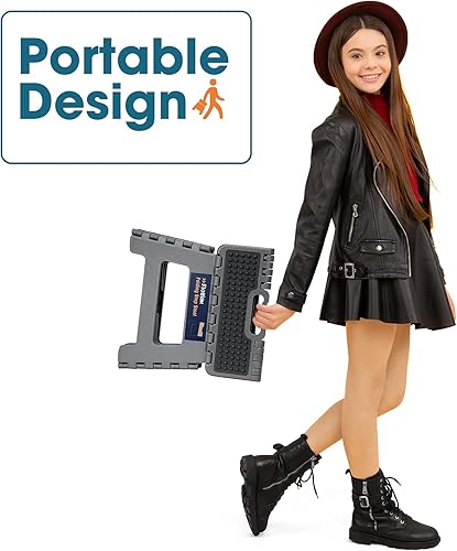 Miniatura 166 de Flottian Taburete plegable de 18 pulgadas para adultos y niños con capacidad para hasta 300 libras, taburetes plegables antideslizantes con asa,