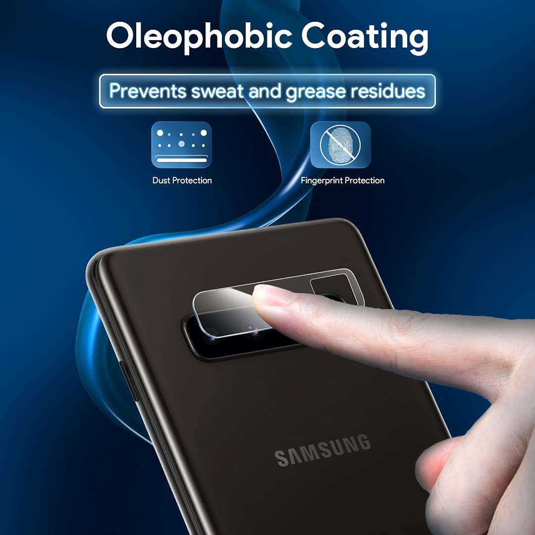 [2+2 Pack] LϟK Compatible for Samsung Galaxy S10, 2 Pack Flexible TPU Privacy Screen Protector and 2 Pack Camera Lens Protector [Touch Sensitive] New Version Easy Installation