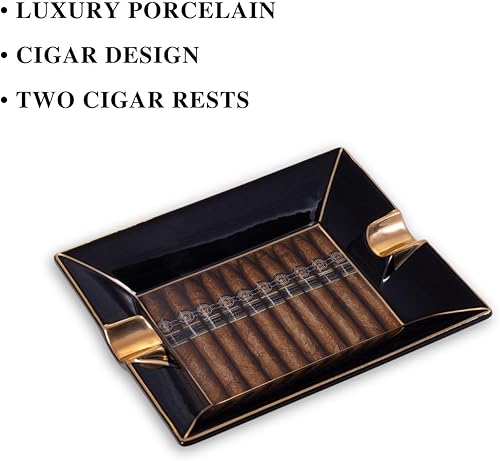 Miniatura 7 de Bey-Berk Cenicero de diseño de puros de porcelana, cenicero decorativo, cenicero de diseño europeo, cenicero de mesa para interiores y exteriores,
