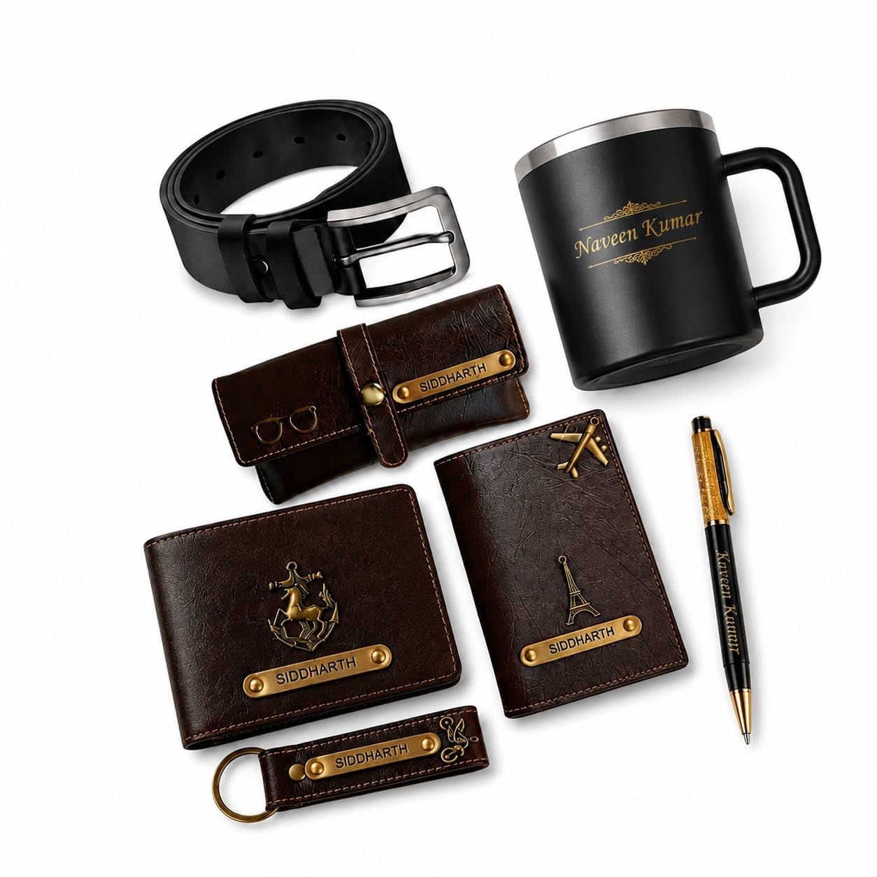 9-in-1 Personalised Hamper for Men | Birthday Hamper for Man | Gift for Man | CUSTOMISED Gift for Men, Father, Boyfriend | Office Colleague (Brown)-image-36