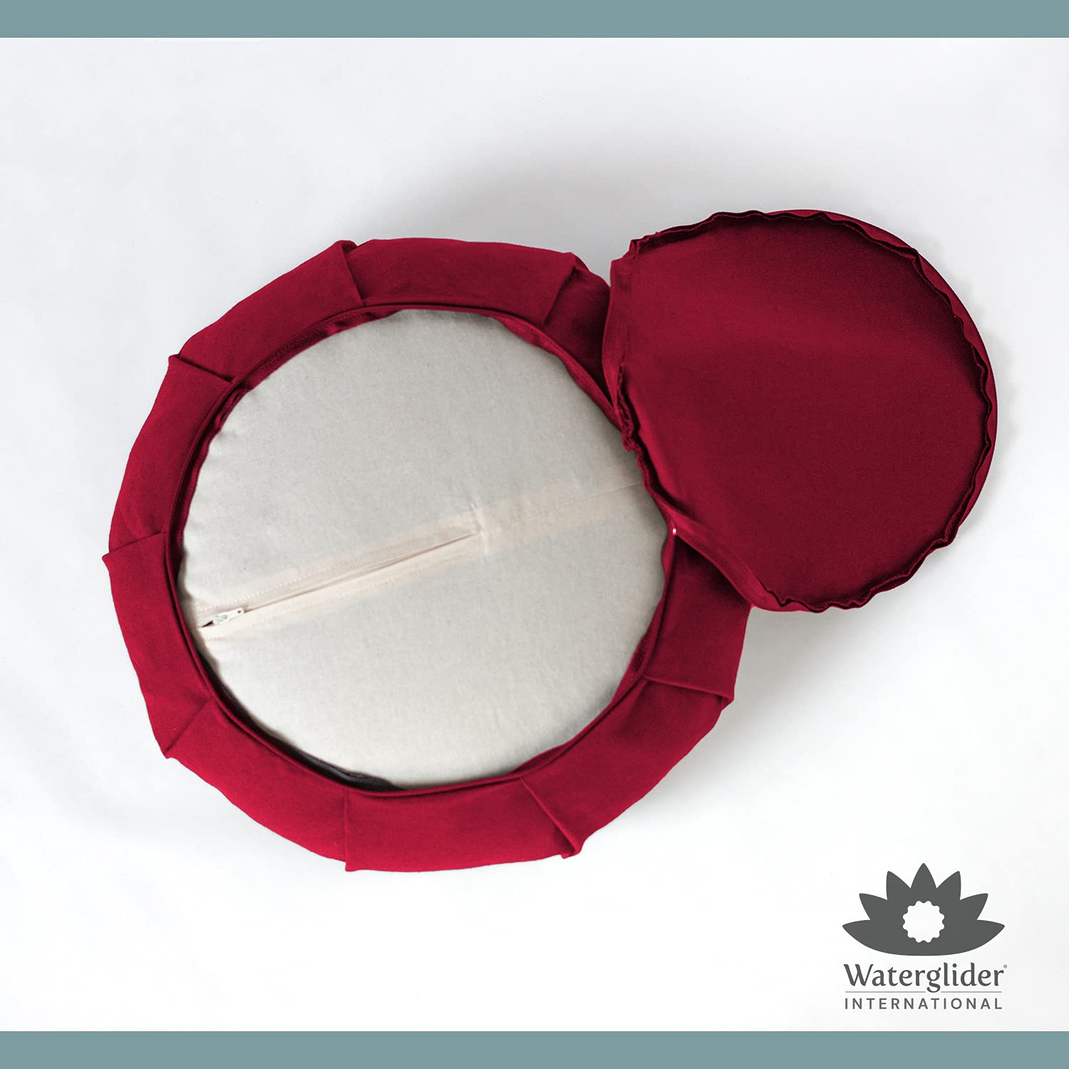 Zafu - Cojín de meditación - Línea Eclipse - Funda extraíble y relleno de trigo sarraceno, color burdeos