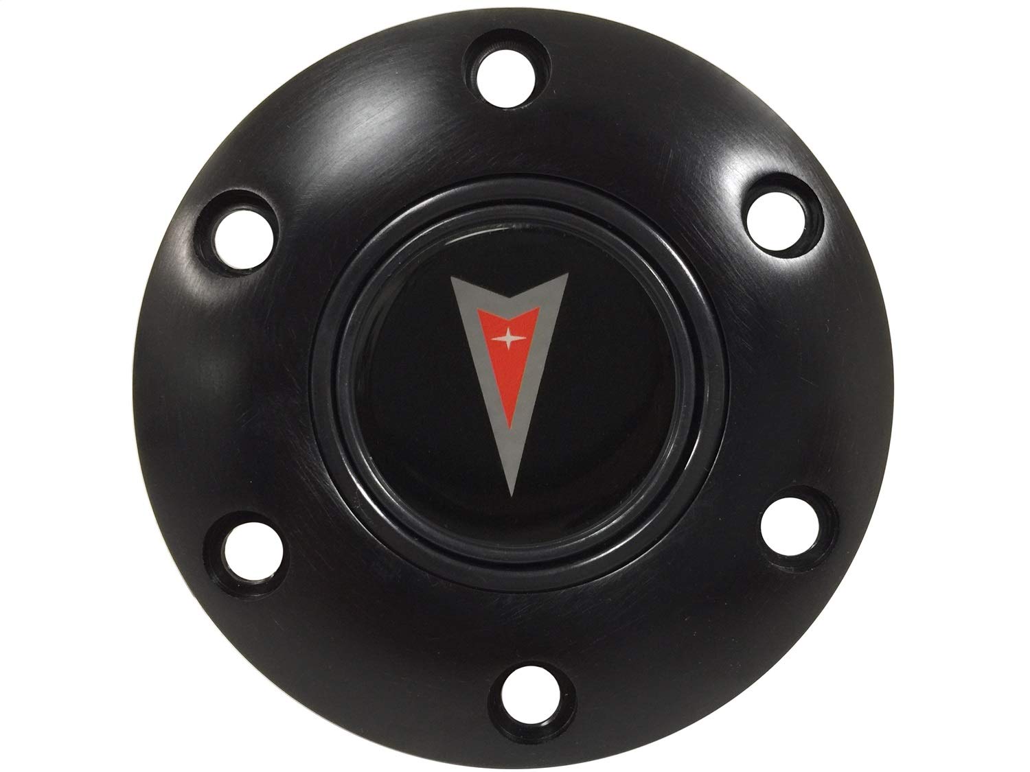 VSW S6 Black Horn Button Compatible with 6 Bolt Steering Wheel, Pontiac Emblem, STE1011BLK