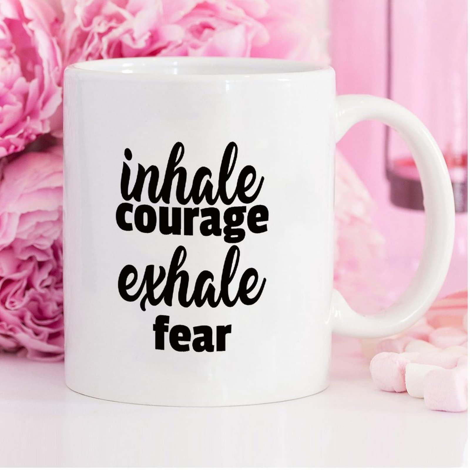 Inhale Coffee Exhale Negativity Tazza In Ceramica 11 Once, Consapevolezza,  Affermazioni, Regali Per Lei Lui, Compleanno,, image size:1600x1600