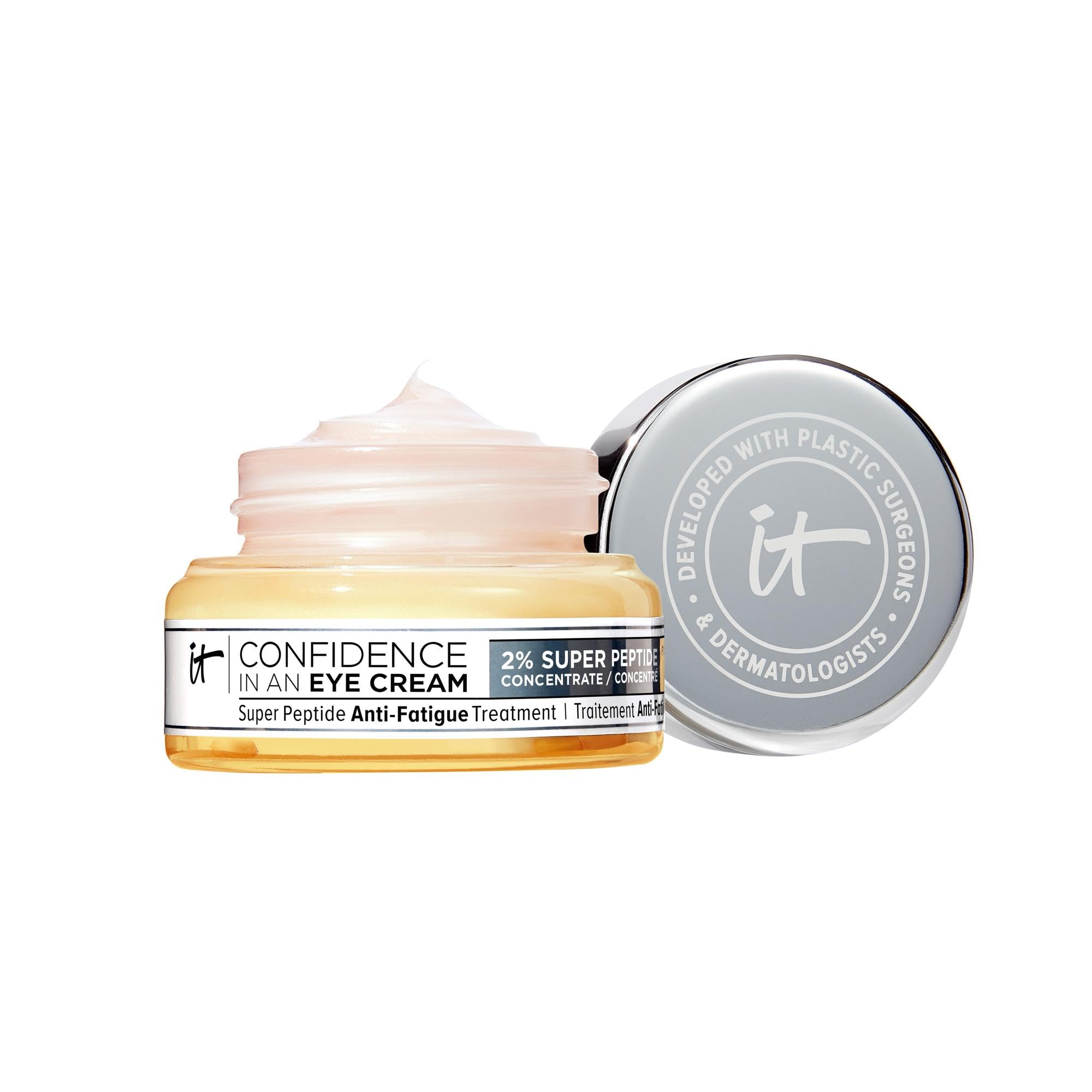 iT COSMETICS, Crema Idratante per il Contorno Occhi, Anti-Età e Anti-Fatica, Per Tutti i Tipi di Pelle, Formula con il 2% di Super Peptidi, Confidence In An Eye Cream, 15ml