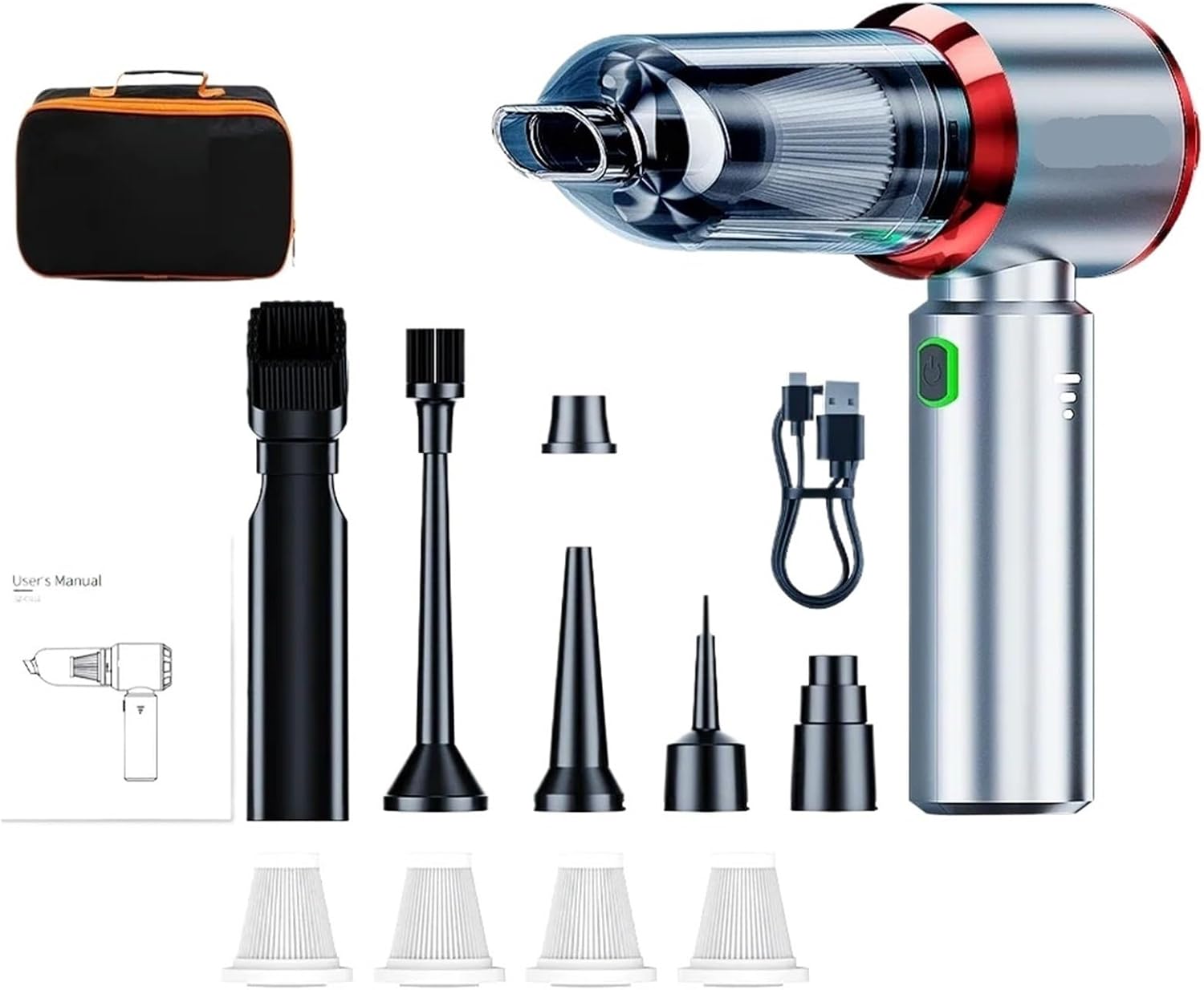 985000PA Car Vacuum Cleaner Mini Wireless Handheld Cleaning Machine for Keyboard Powerful Portable Vacuum Cleaner for Car(Max Red 4hapa Bag)