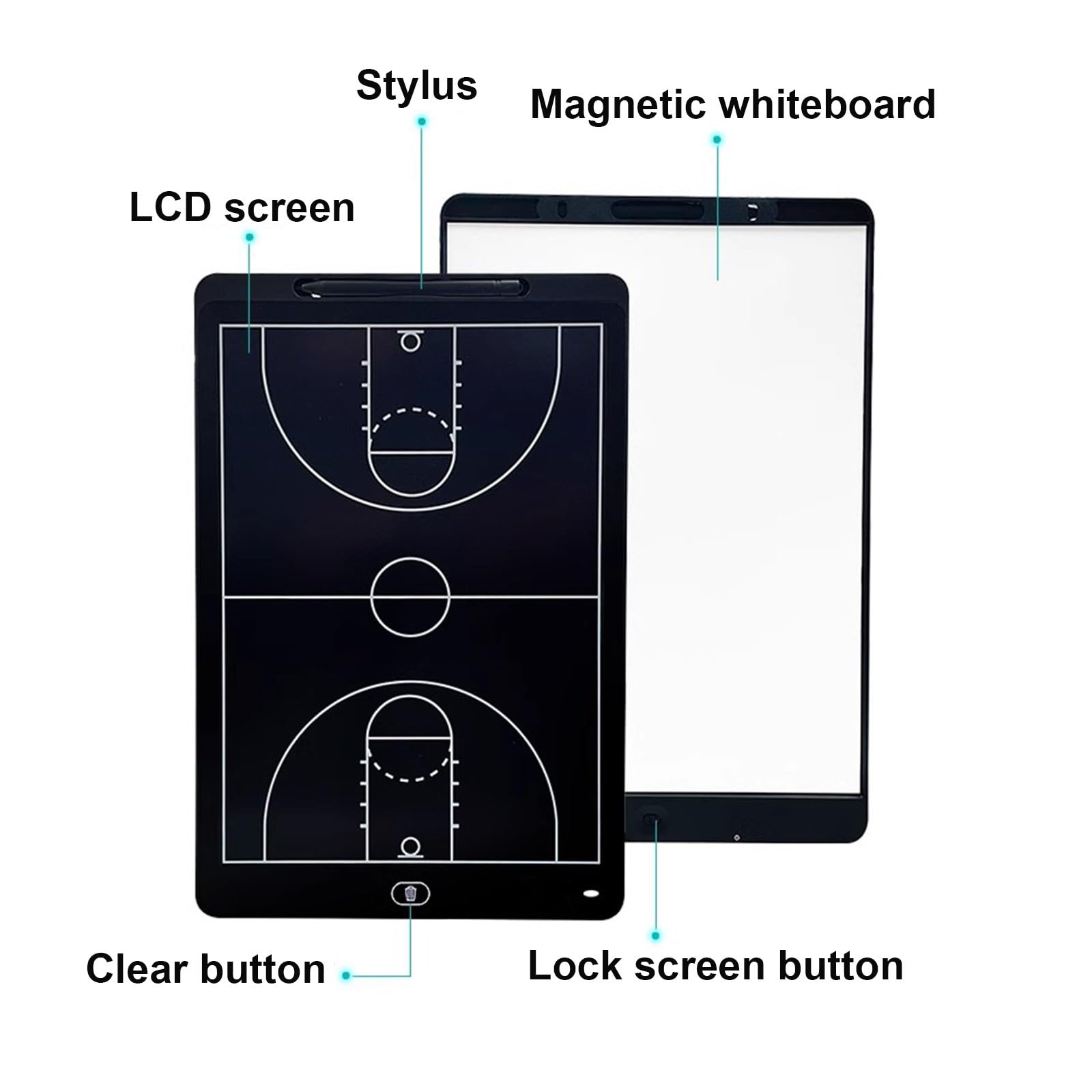 Pizarra Táctica de Baloncesto LCD Electronic de 16 Pulgadas, Tablero Electrónico de Entrenamiento, Pizarra Entrenador, Tablero Táctico , Pizarras Estratégicas , para Entrenamiento de Competición