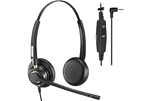 2.5mm Comfort Fit Landline Headset with Noise Canceling Microphone