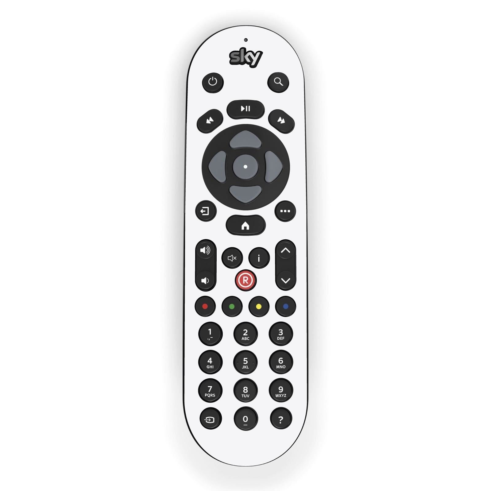 Stika.co White Plain Vinyl Skin Sticker For Tv Remote Controller - For Sky Q Remote Only - Remote Not Included - Sticker Only