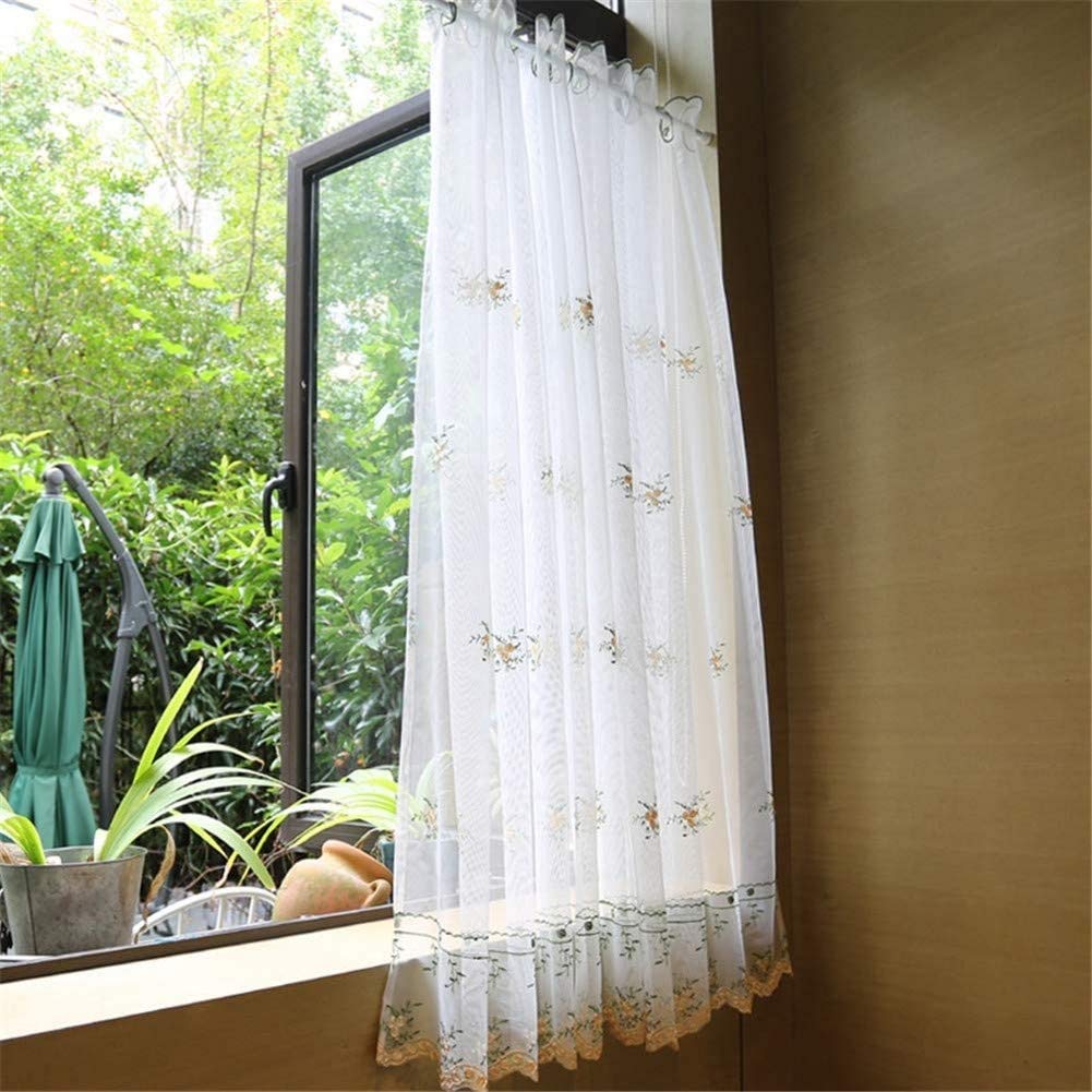 BESPORTBLE Dentelle Pure Rideau Niveaux Blanc Demi Fenêtre
