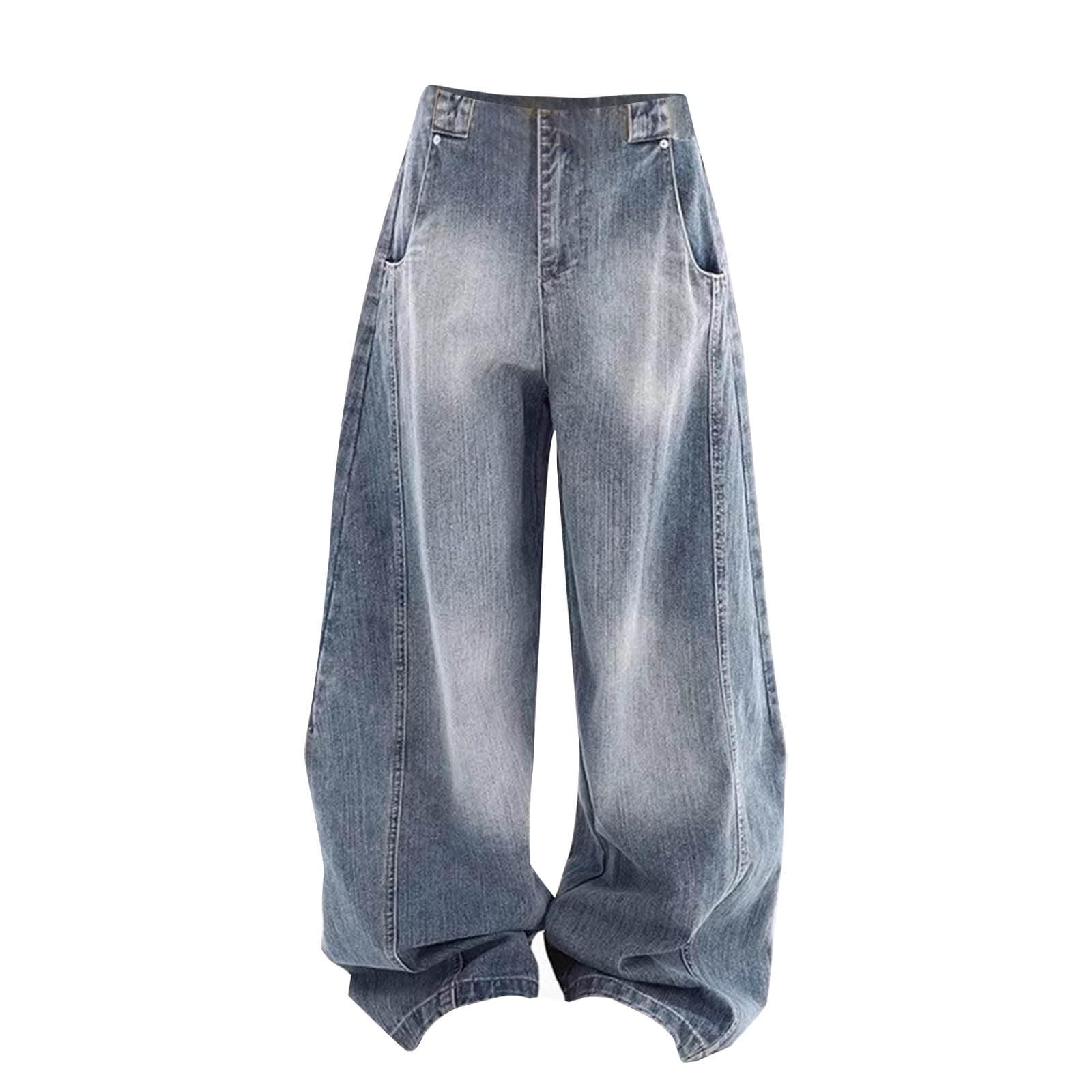 Jeans Damen Baggy Y2K, Jeanshose Oversize Retro Boyfriend Damenjeans