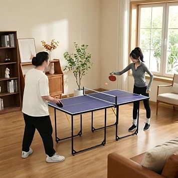 Table Tennis Table, For Home Use, Folding Set, Table Tennis Practice Equipment, Width 70.9 inches 180 cm, Compact, Convenient Storage, Net Racket, Includes Ping Pong Balls, For Kids, Adults, Indoors