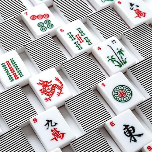 American Mahjong Tile Set 166 piezas acrílicas con bolsa miniatura 4
