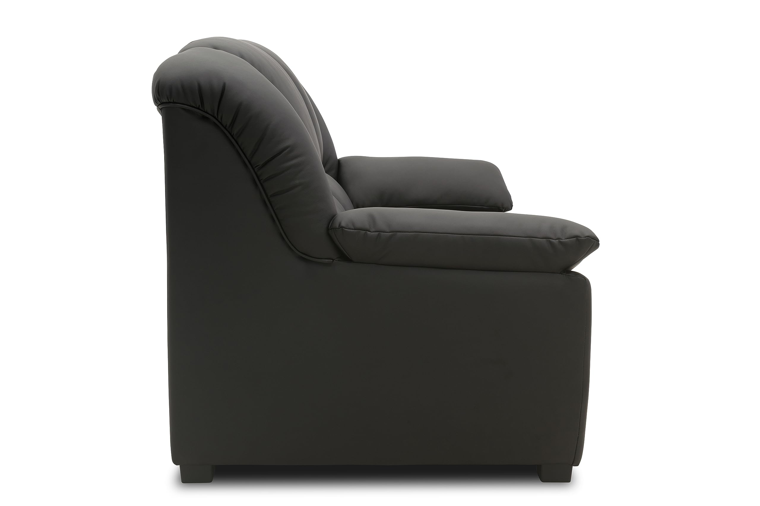 DOMO. collection Divano Ambato in pelle a 2 posti dal design classico, 2 divani in similpelle, 159 x 92 x 88 cm (larghezza x profondità x altezza), nero