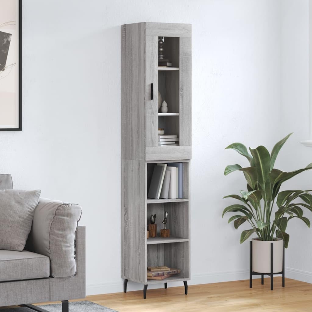 Armadio alto grigio Sonoma, 34,5 x 34 x 180 cm, in legno
