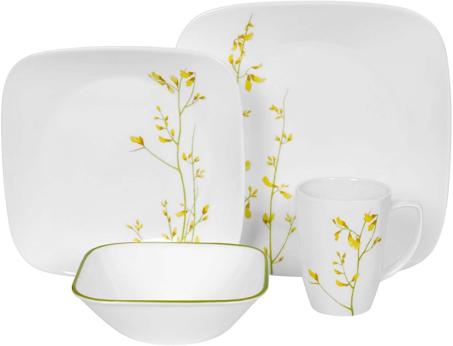 Corelle Square 16-Piece Dinnerware Set, Kobe, Service for 4