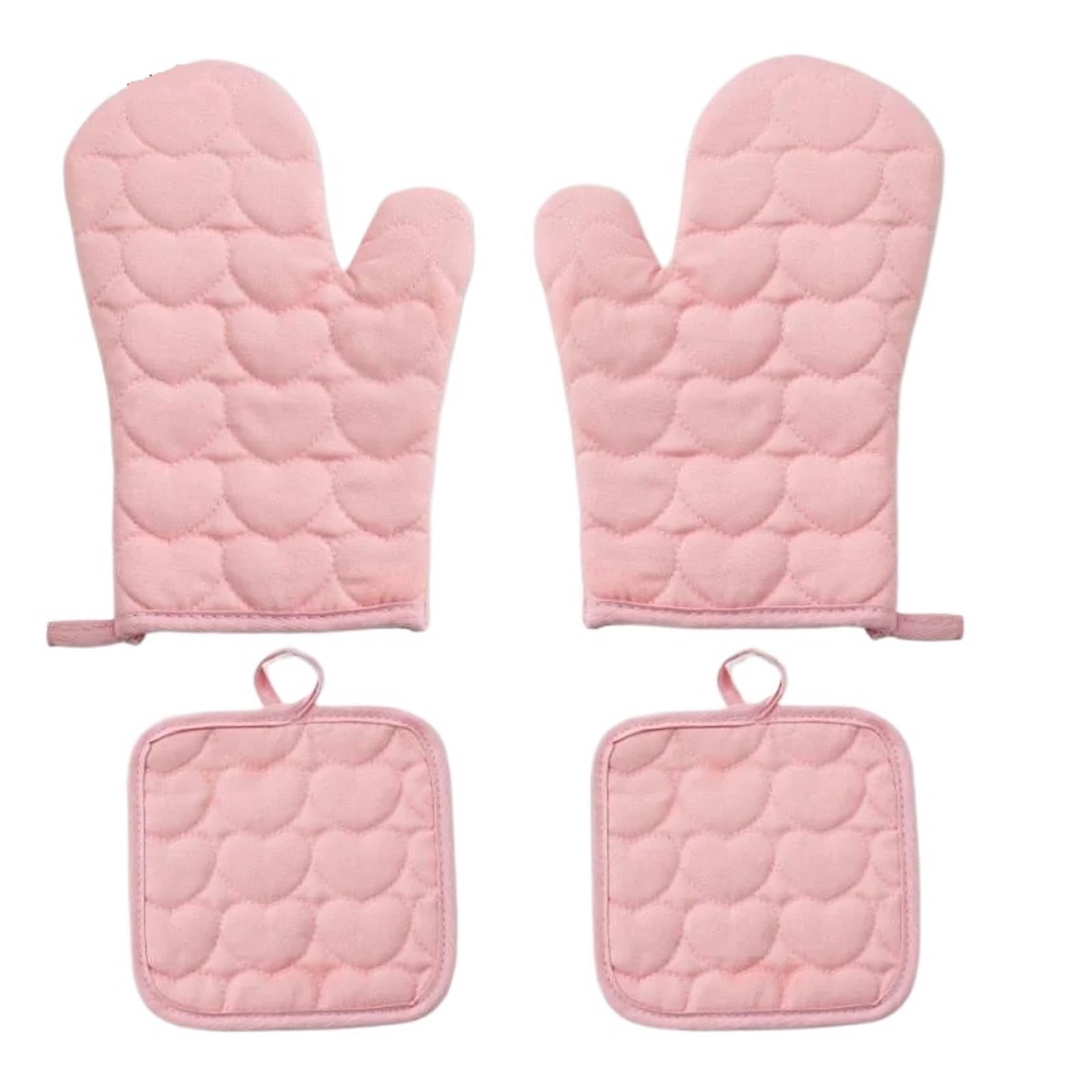 MRKU Baking Mitts Cooking oven gloves Compatible For 4pcs Kitchen Potholders Pad Stove Set