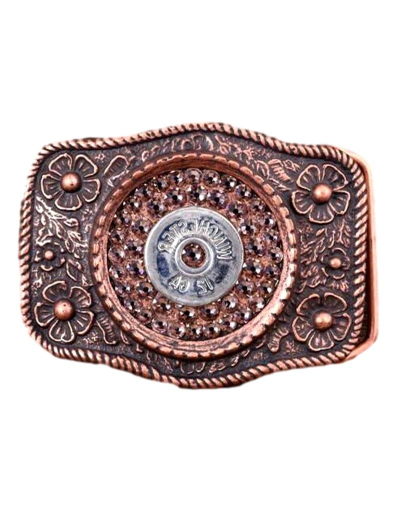 Pretty Hunter Belt Buckle Womens Spent Bullet Copper Pink BB003