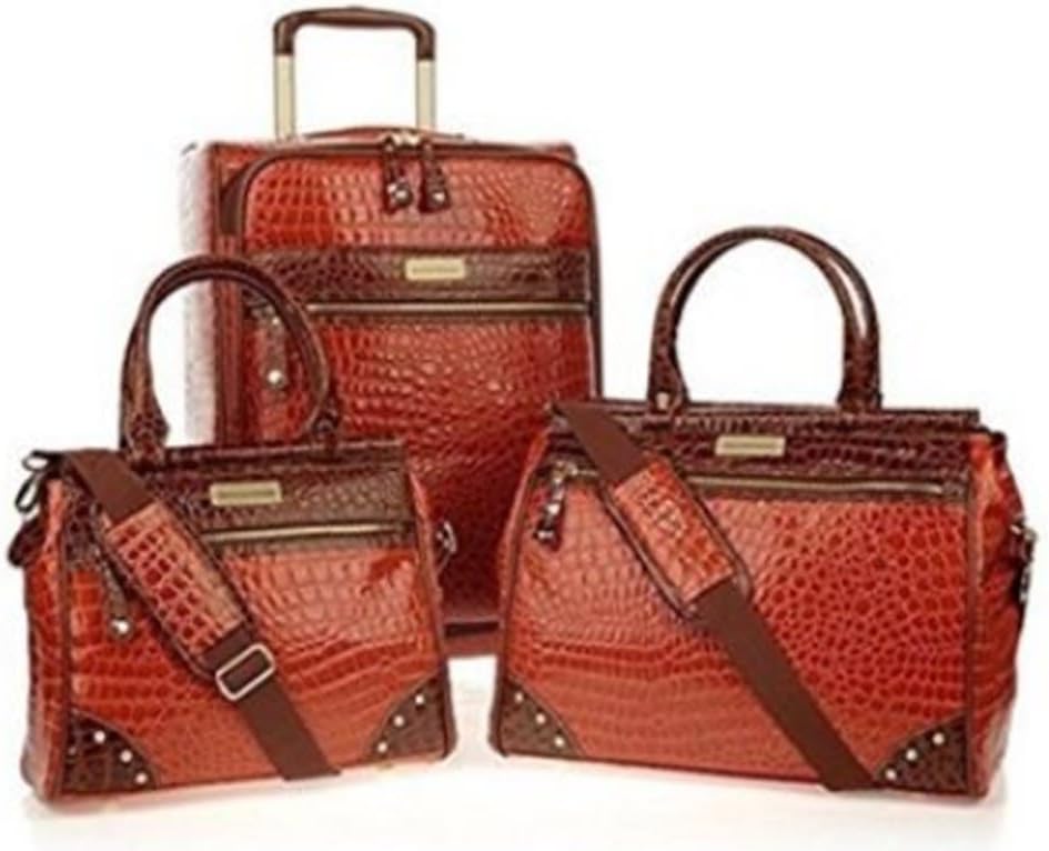 Samantha Brown 3 piece Luggage Set , 21" Spinner & 2 Dowel Bags Koi Orange