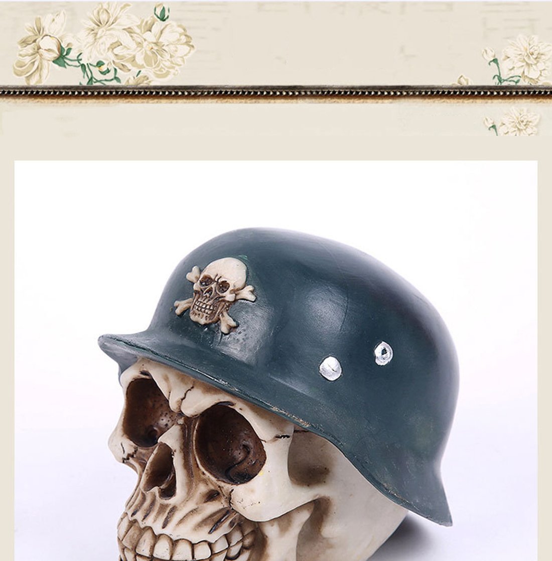 Salvadanaio Teschio In Resina – Statua Decorativa Per Halloween, Arredamento Scrivania E Casa, 19 Cm, Collezione Gotica