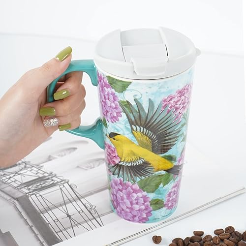 Miniatura 3 de TZSSP Taza de cerámica Café Porcelana Latte Taza de té 17oz. Pájaro colibrí