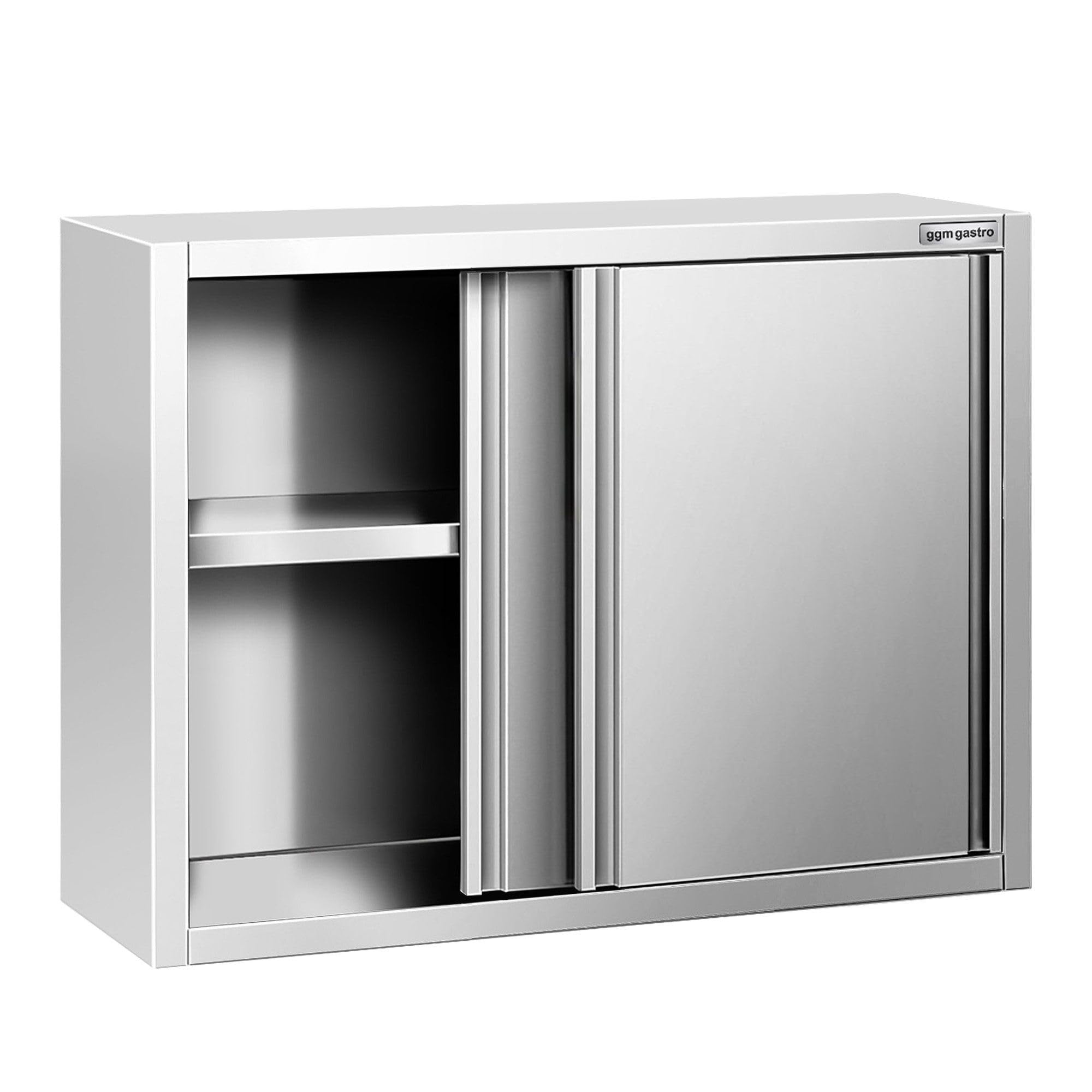 GGM Gastro Wandhängeschrank 1000x400x800mm mit Schiebetüren | Hochwertiger Edelstahl, hygienisch abgerundete Ecken, leichtgängige Schiebetüren, montagefertige Lieferung, langlebig