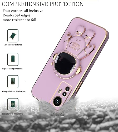 Miniatura 6 de Funda compatible con Redmi Note 12s con chapado creativo astronauta caricatura, rosa, funda para teléfono Xiaomi Redmi Note 12s, funda de silicona a