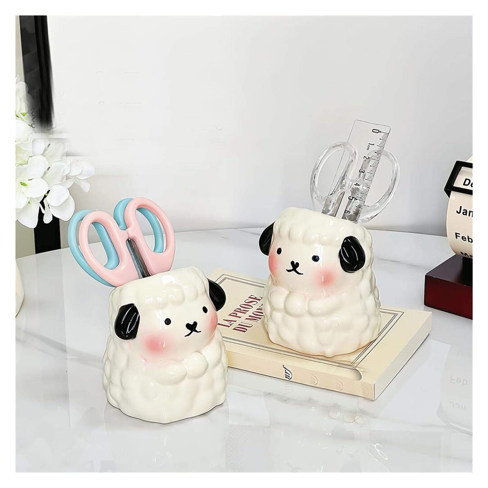 Soportes para cepillos de Dientes Portacepillos de Dientes eléctrico cerámica con ovejas Dibujos Animados Organizador de Accesorios