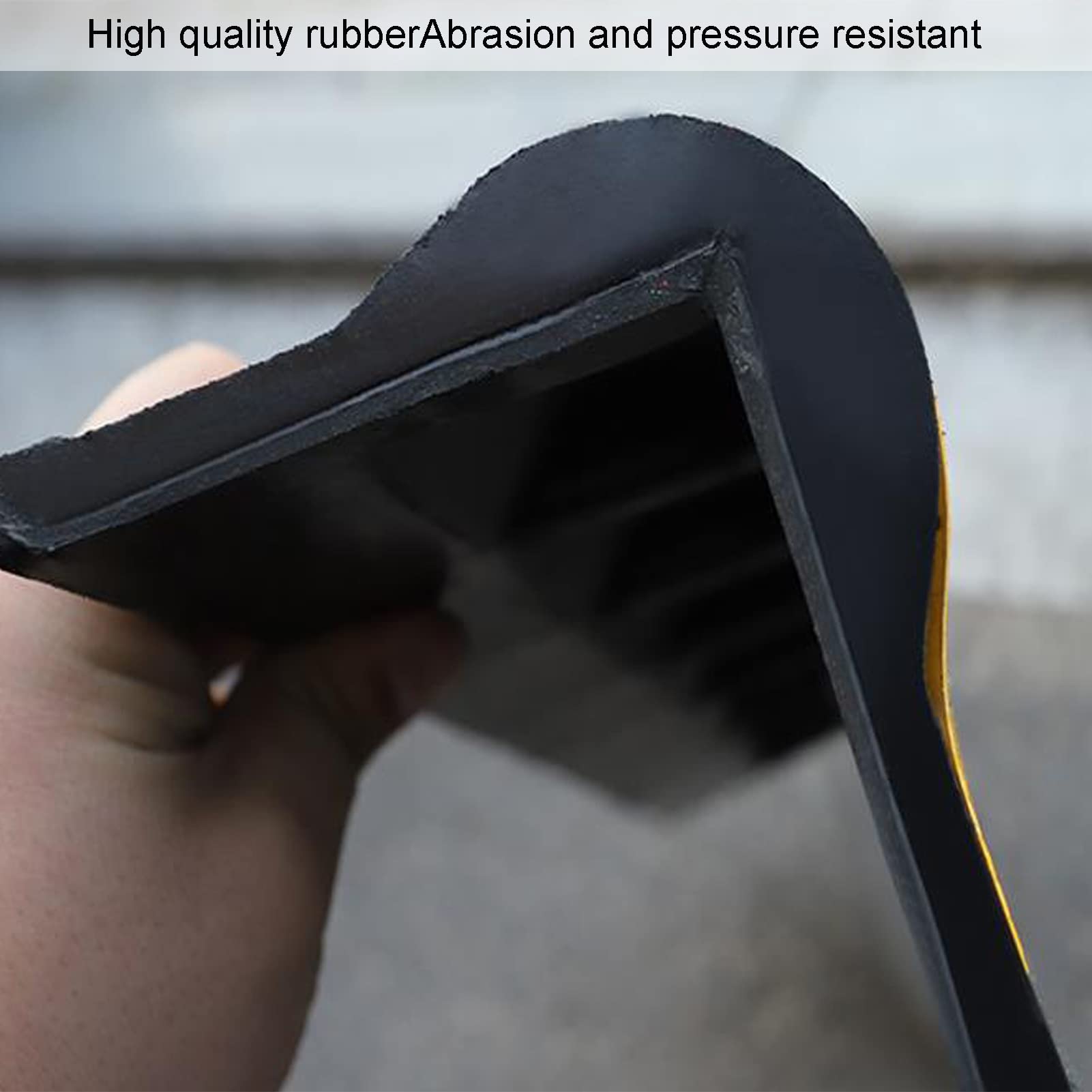 XPLKQXE Protector Garaje Pared, Dispositivos Protección Esquinas Redondas Goma, Estacionamientos Y Almacenes, Cinturones Seguridad Amarillos (Color : Black+Yellow-100cm, Tamaño : 2pcs)