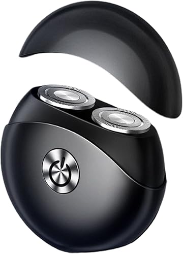 Afeitadora eléctrica multifuncional portátil, mini afeitadora eléctrica para hombres, cuchillas de doble anillo, impermeable Ipx4, tamaño de