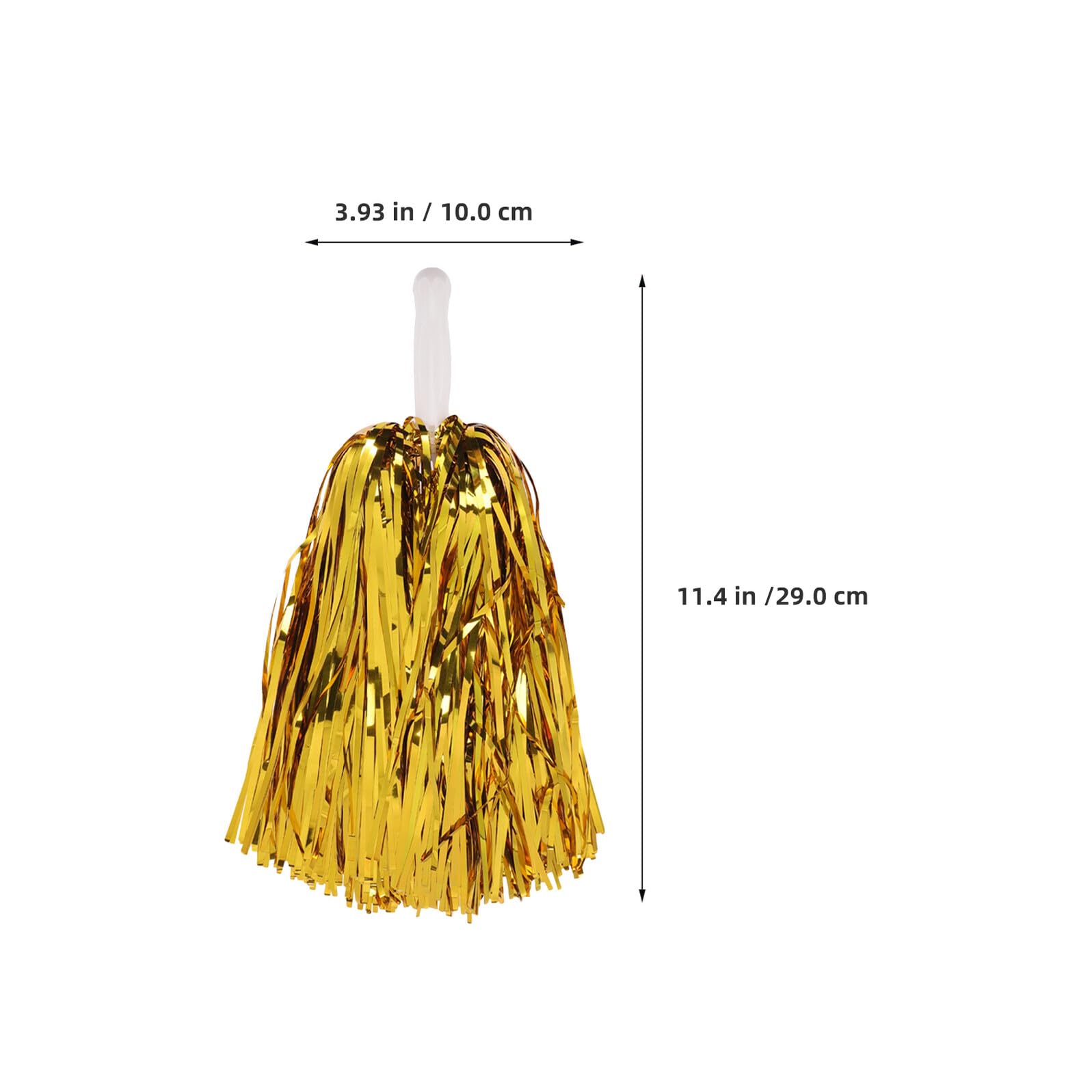 Alipis 24 Pompones Metálicos para Animadoras con Mango Corto 25 Gramos Color Dorado Accesorios para Porristas y Equipos Deportivos Ideales para Fiestas Baile y Animación Deportiva — view 2