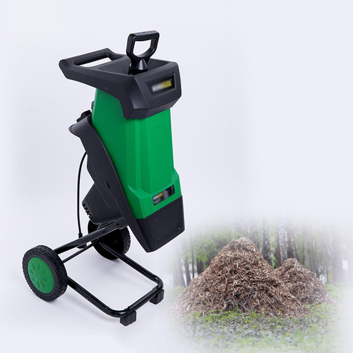 2400w Trituradora Vegetal con Protección contra Sobrecarga | Motor Cobre,Cuchillas Acero Doble,Bolsa 50l,Protección Sobrecarga Y Ruedas Para Triturar Ramas Y Hojas En Compost Doméstico