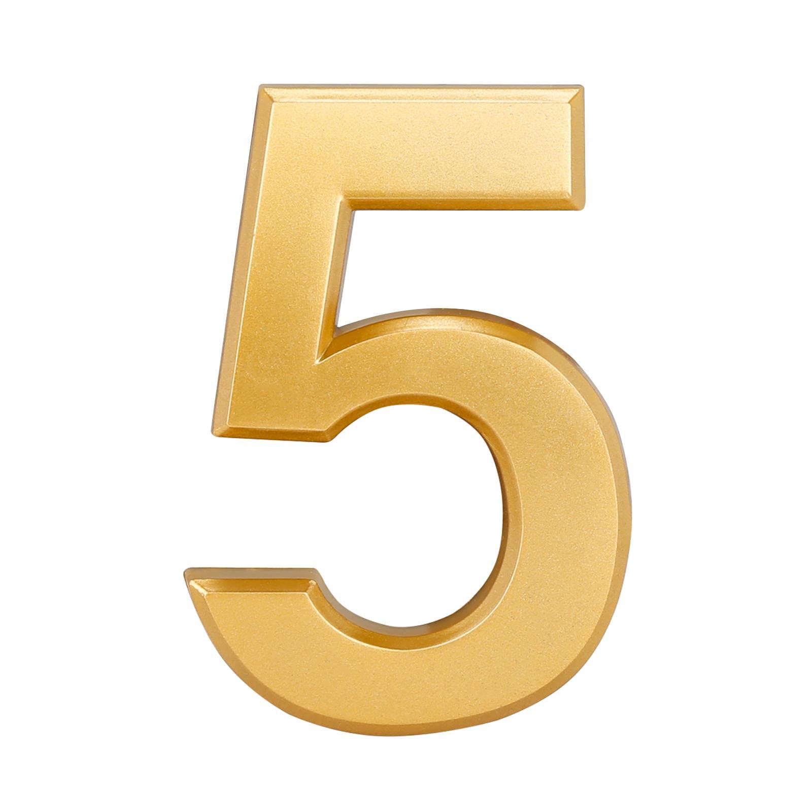 32Nd Gold Effect Abs Plastic Door Number With Self Adhesive Back 7.5Cm - 5