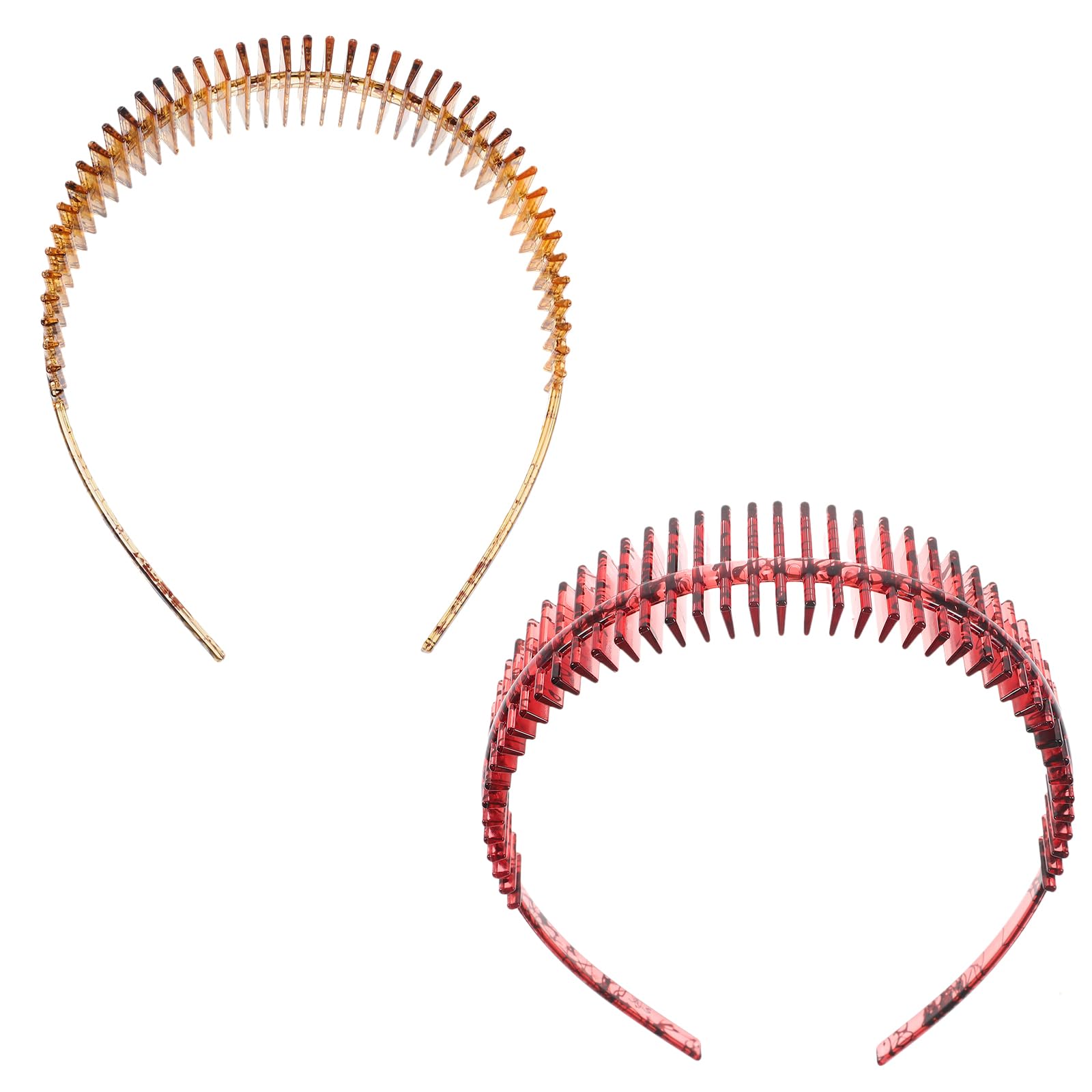 2 fasce per capelli per il lavaggio del viso, fasce per capelli sportive da donna, antiscivolo, con denti