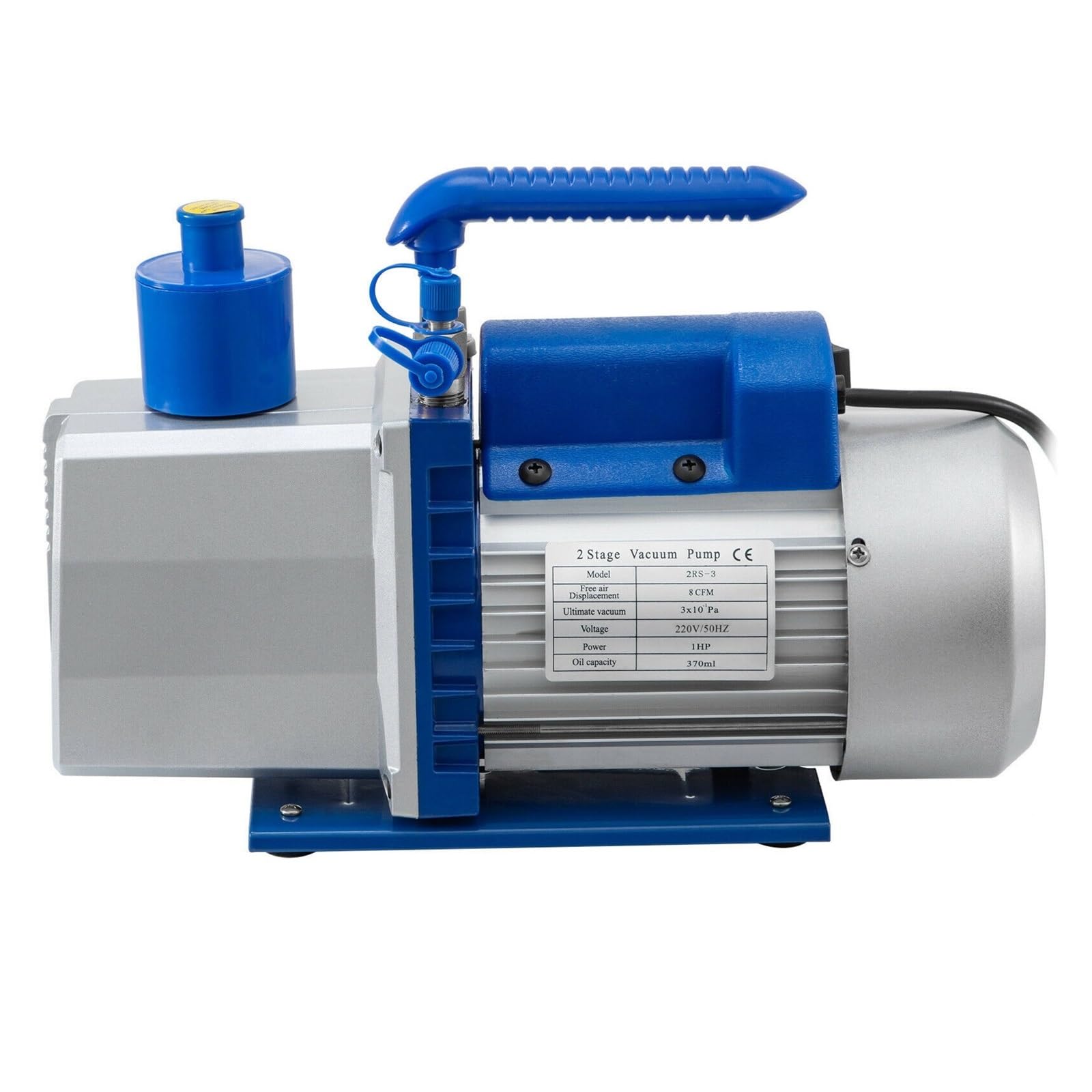 Vakuumpumpe, Vakuumpumpe, 8CFM 1HP Kältemittel-HVAC-Vakuumpumpe mit 2 Schalldämpfern for die Vakuumverpackung von Haushaltsklimaanlagen, Automobilwartung