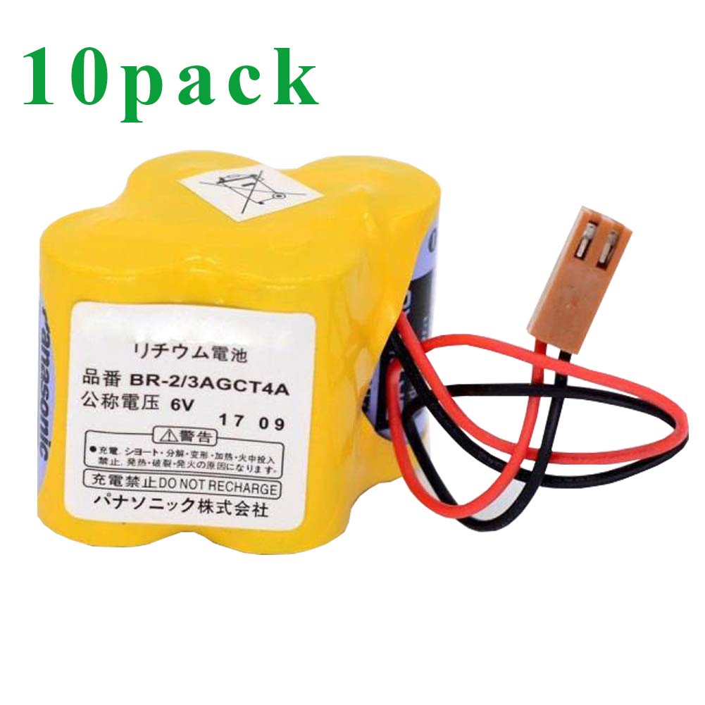 ILAVSUN BR-2/3AGCT4A Replacement Battery for Controls A98L-0031-0025 USTOM-107 SHS749 ALIT0138, LIT0138 A06 Series A98l-0001-0902 BR-CCF2TE CNC System PLC Backup Batteries (10Pack)
