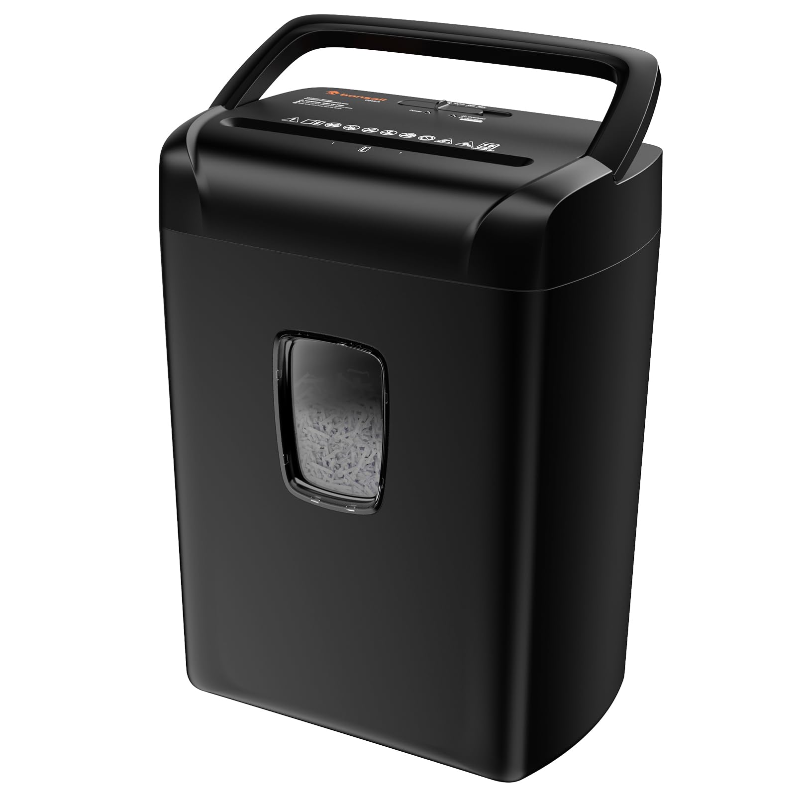 Bonsaii 15-Sheet Paper Shredder for Home Office Use, 10-Minute Cross Cut Shredder with 5.5 Gallons Bin, P-4 High Security Heavy Duty Office Shredder Shred CD/Credit Card