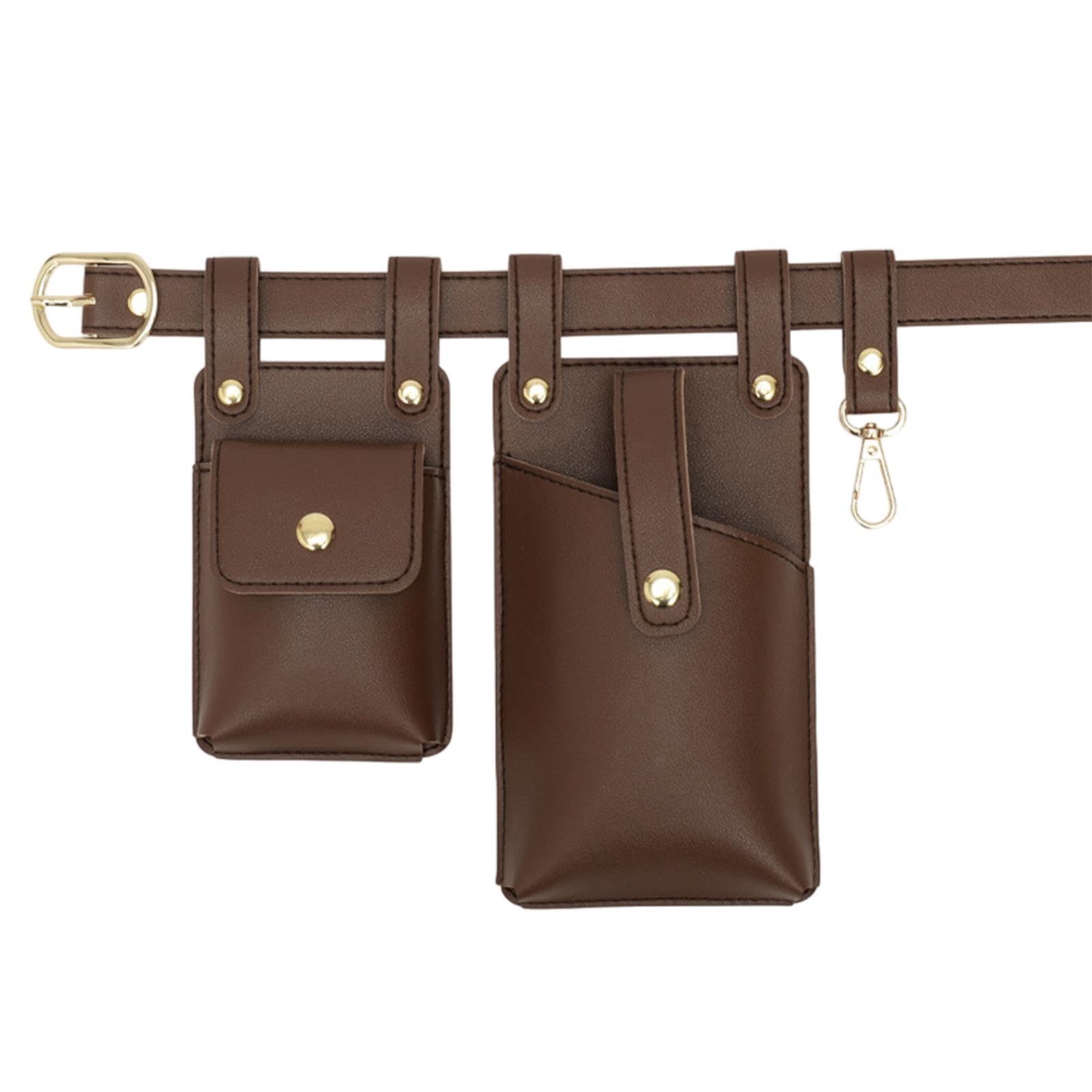 CALANDIS? Fanny Pack Pu Leather Waist Organiser Belt Fashion Multifunctional Waist Bag Dark Brown | Womens Handbags & Bags | Clothing, Shoes & Accessories-image-9